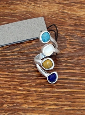 西洋欧美风贝壳石头项圈设计师腔调森女文艺范个性戒指环