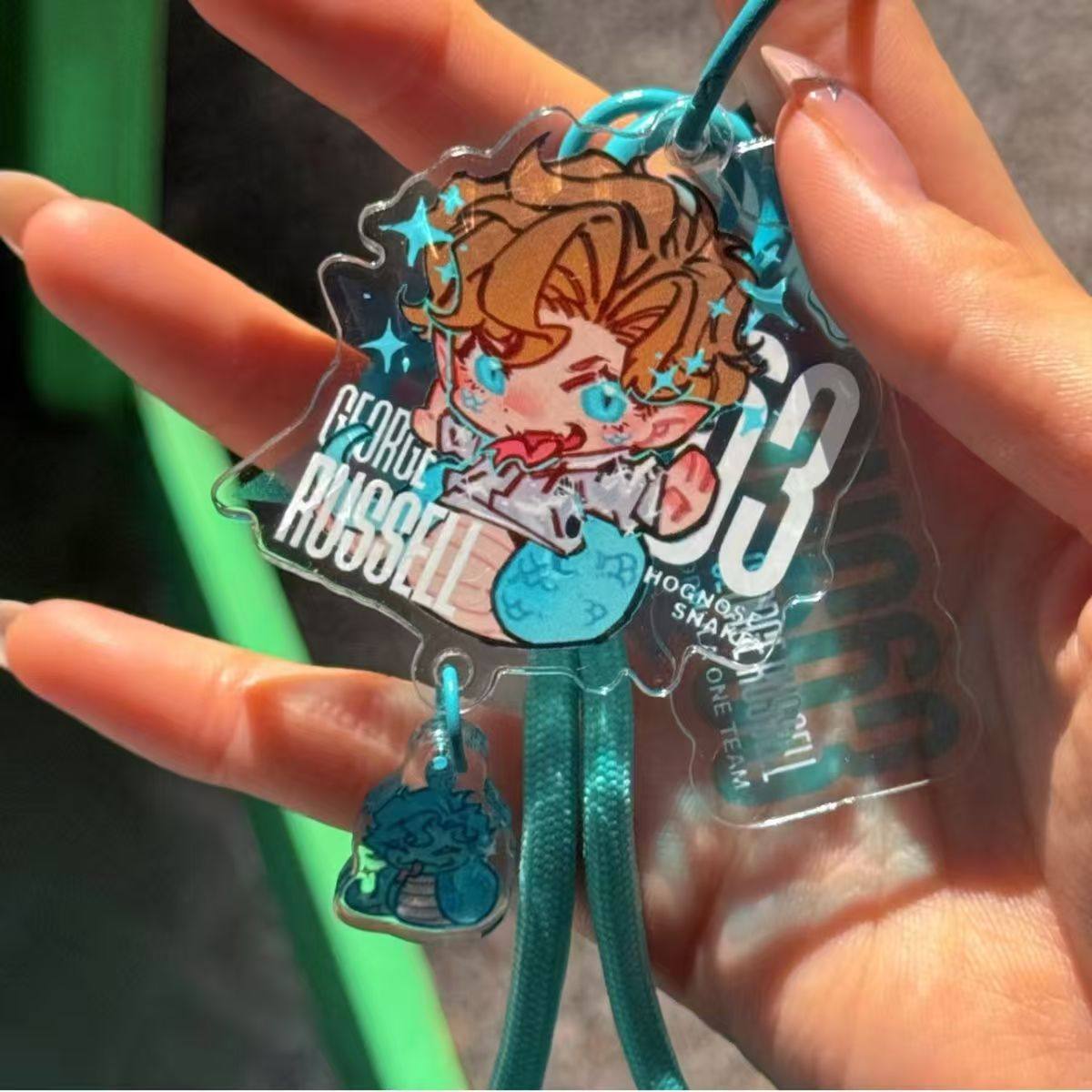 新款F1勒克莱尔乔治拉塞尔创意亚克力钥匙扣高颜值被包挂件送朋友,淘宝优惠券,粉丝福利购,淘宝优惠卷