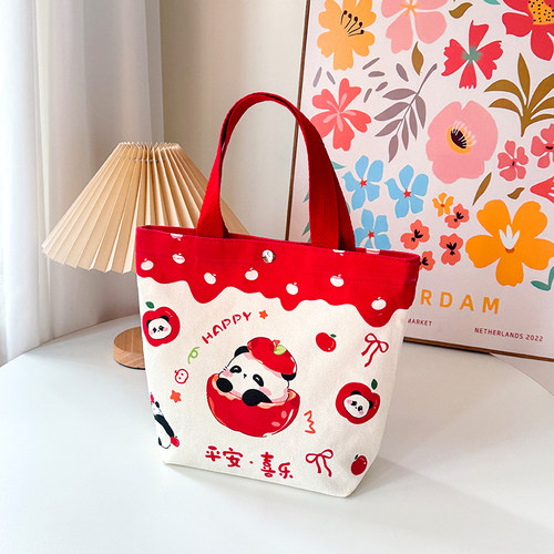 帆布包卡通礼品袋可爱伴手礼袋子饭盒保温包手拎袋上班通勤手提包 - 图3