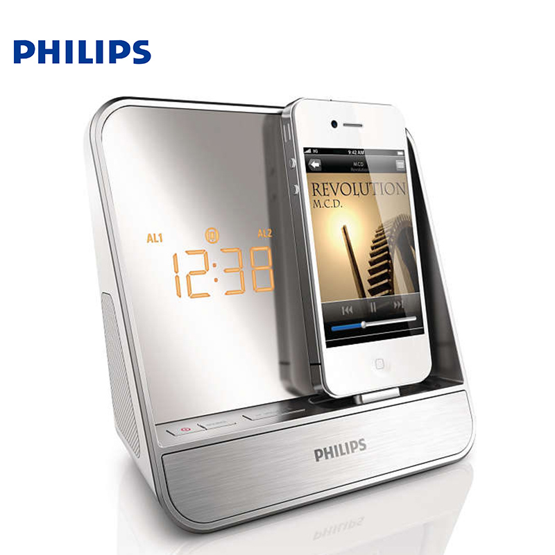 Philips/飞利浦 AJ5300D苹果音乐底座音箱卧室时钟收音机闹铃音响-图3