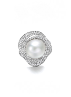925银澳白海水珍珠12-13戒指