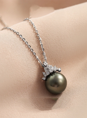 925银11-12mm海水大溪地珍珠吊坠