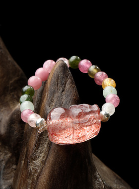 正品玉石戒指奢华碧玺指环气质