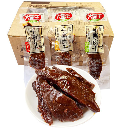 大霸王手撕肉干香辣麻辣风干鸭肉干零食小吃休闲食品湖南肉类肉条 - 图1