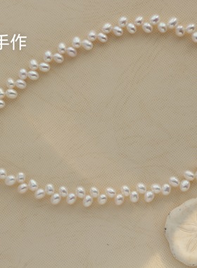 S925银白色麦穗天然珍珠项链ins简约经典高级感百搭气质女