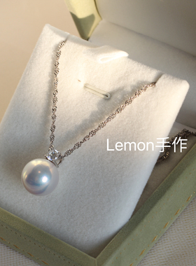 S925银王妃款吊坠13-14mm天然淡水珍珠锁骨链正圆高级轻奢气质女