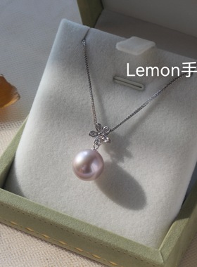 S925银天然曼塔玫瑰珍珠项链法式花花轻奢经典高级感百搭气质女