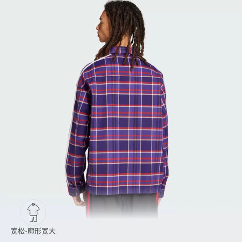 Adidas三叶草KORN金属乐队联名款运动休闲长袖衬衫外套JG1334 - 图0