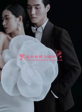 涵妃娅欧根纱花朵配饰珍珠