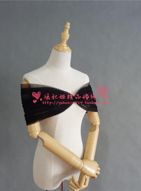 伴娘服一字领香槟色披肩