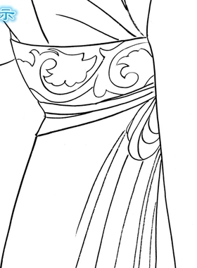 工笔画白描底稿何家英可直接上色