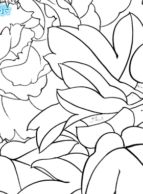 工笔画白描底稿熟宣纸直接上色