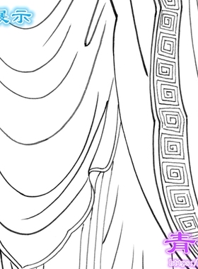 A165观音菩萨工笔画白描底稿神仙线描画稿吉祥人物神仙条幅