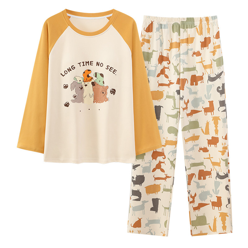 纯棉睡衣女春秋款带胸垫一体家居服可外穿套装秋冬季长袖2025新款,淘宝优惠券,粉丝福利购,淘宝优惠卷