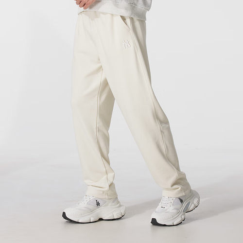 MLB卫裤男女25秋冬新款NY小标刺绣直筒宽松休闲运动长裤3APTB0454 - 图1