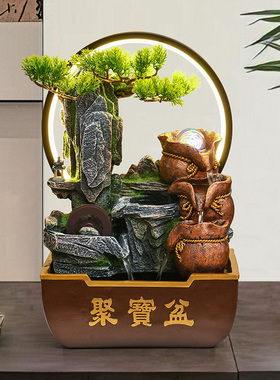 假山流水循环水景摆件