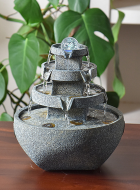 办公室客厅玄关喷泉假山流水摆件