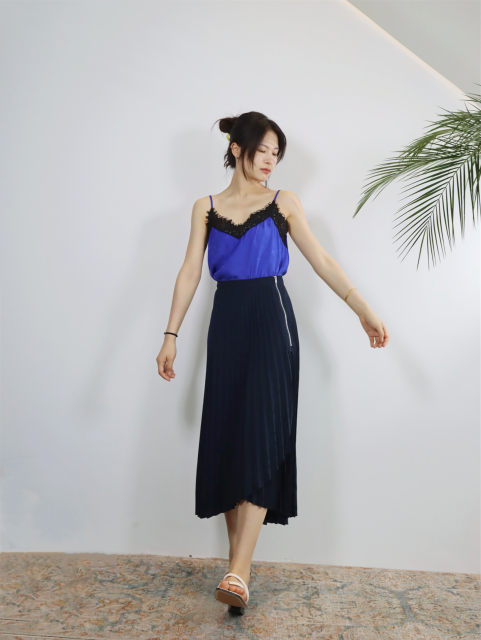 Mid-length a-line personalized printed skirt