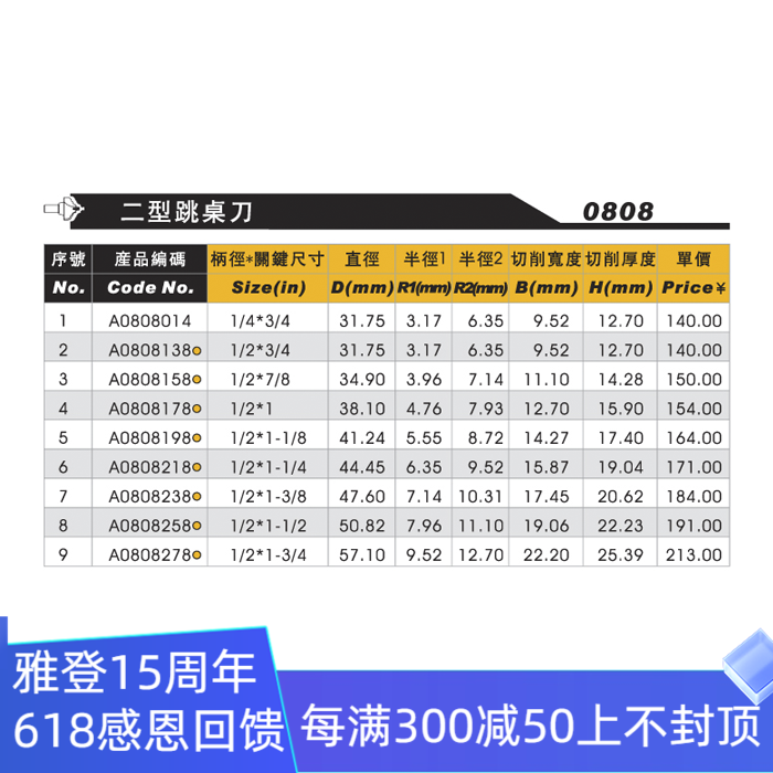 雅登二型跳桌刀木工铣刀电木开槽刀具修边机刀头雕刻机锣刀 - 图1