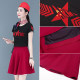 Short-sleeved square dance regular printed cotton women's style