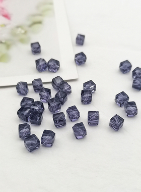精品6mm卡6斜方块奥地利品质施家对角方糖水晶珠手工DIY手链散珠