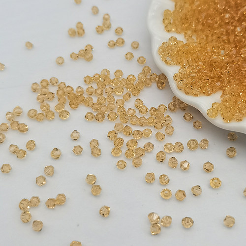 精品3mm卡3奥地利品质100颗国华施家尖珠菱形珠压顶手工DIY水晶珠 - 图1