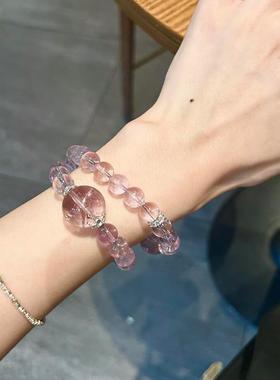 大颗粒原创水晶手串巴西黄胶花