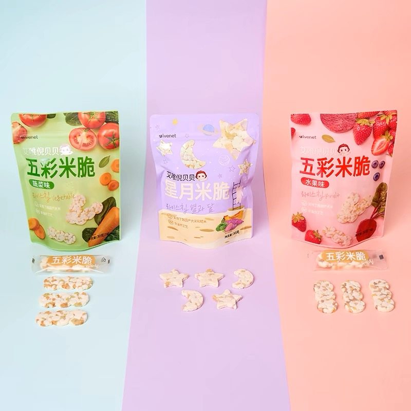 艾唯倪星月米脆五彩蔬菜水果米脆韩国进口儿童零食造型营养米饼干,淘宝优惠券,粉丝福利购,淘宝优惠卷
