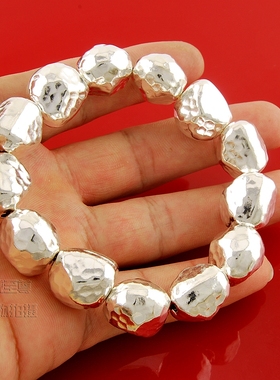 原创设计纯银情侣手链随型许愿石