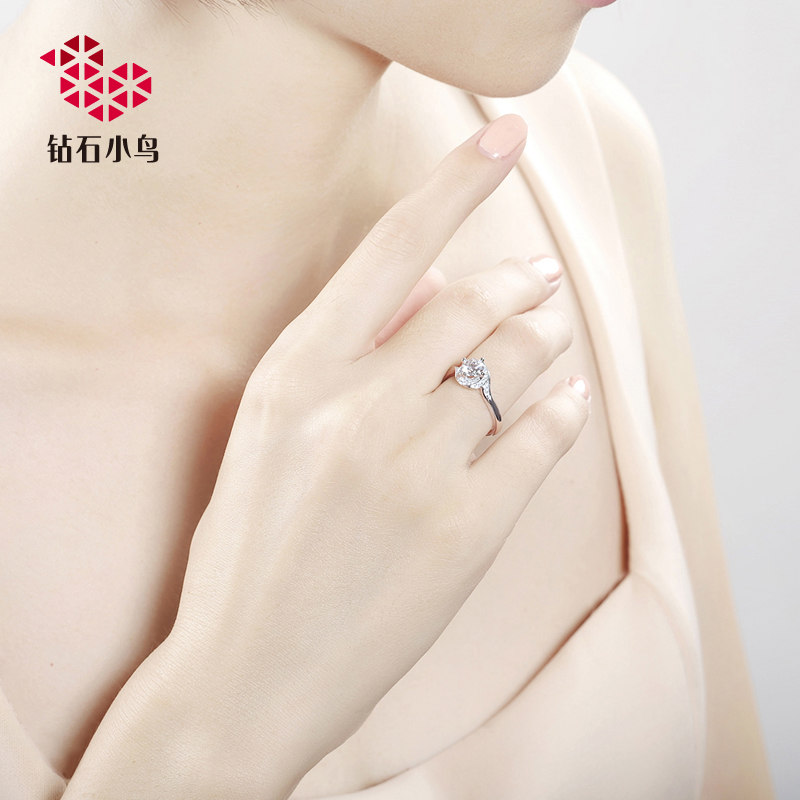 钻石小鸟18K钻石戒指-灵动Ⅱ-求婚结婚克拉钻戒女款戒托-RDT01-图3