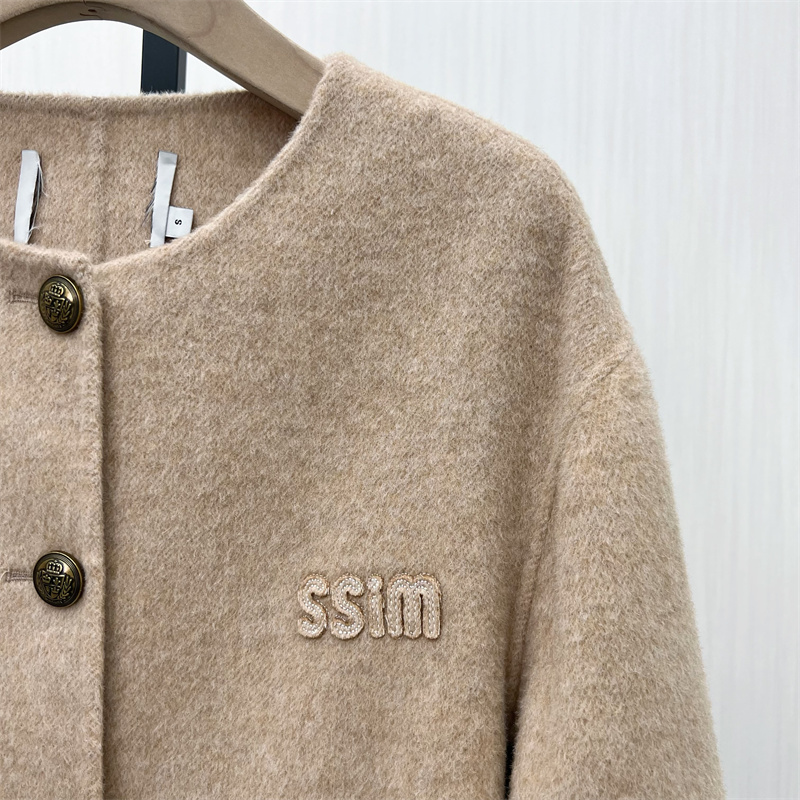 S●2025冬季新品 双面呢大衣女中长款气质宽松绵羊毛呢外套526 - 图3