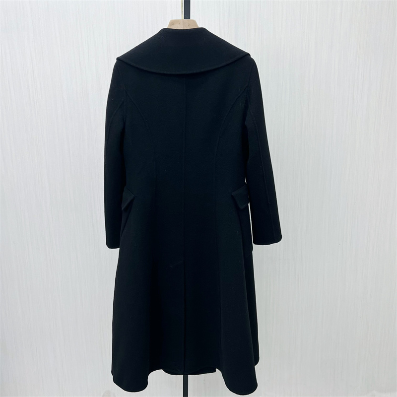 良月●2025冬季新 双面呢大衣女气质长款宽松绵羊毛呢子外套8772 - 图0