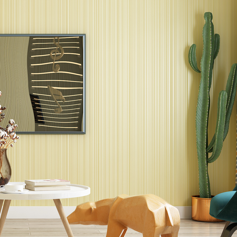 竖条纹纯色壁纸 家用素色加厚防水卧室客厅工程非自粘无胶PVC墙纸 - 图1
