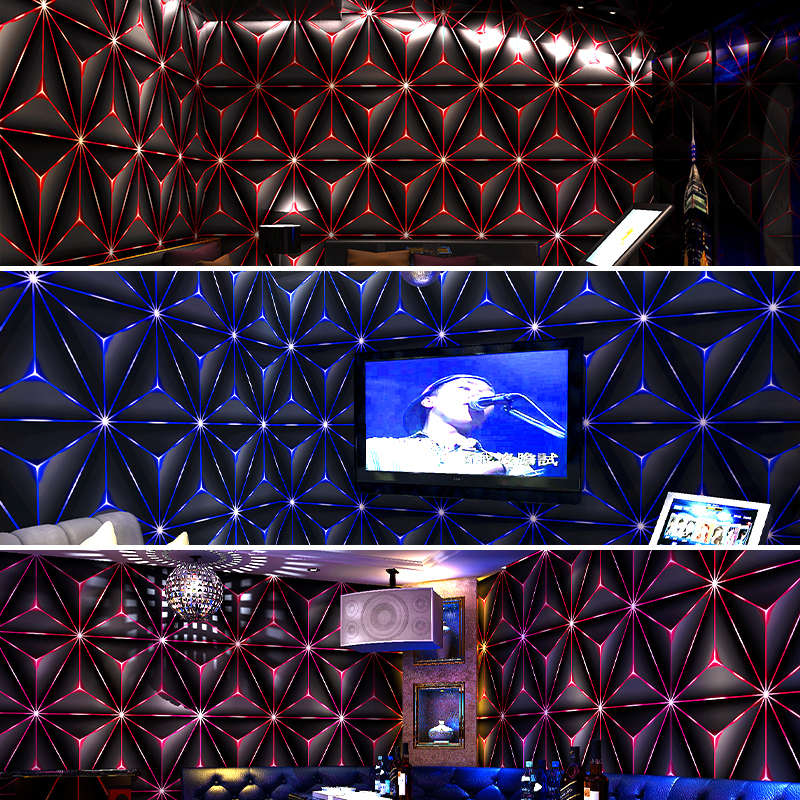 科技感墙纸 3d立体电竞房KTV专用闪光墙布酒吧包厢装修背景墙壁纸