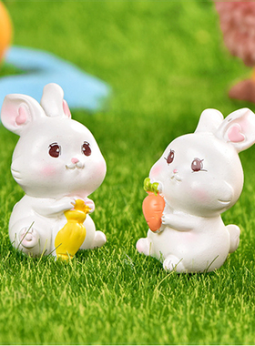 挎包兔子树脂玩偶儿童过家家玩具