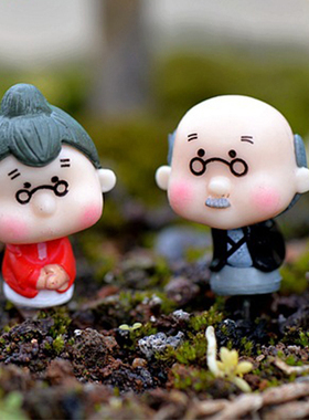 可爱老人PVC摆件创意微景观装扮