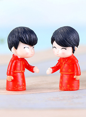 复古男女PVC摆件孩子过家家玩具