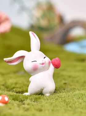 兔子塑料公仔儿童桌面书柜装饰品