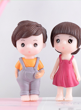 可爱情侣PVC公仔孩子过家家玩具