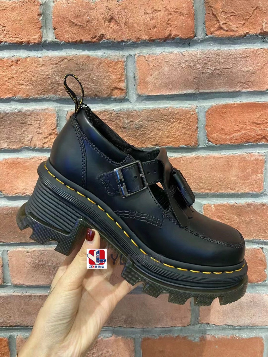 美国直邮代购Dr Martens Corran玛丽珍厚底方头翘头高跟马丁鞋-图3