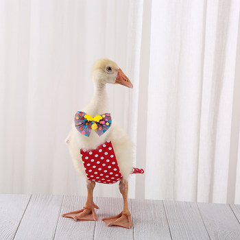 Pet duck angel wings mesh bow bell collar duck decorative tie chicken duck head flower hairpin