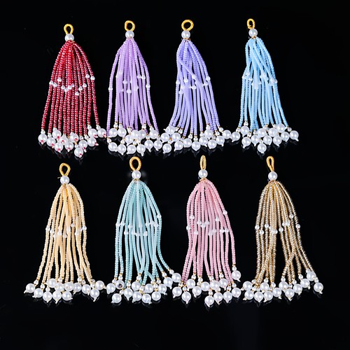 手工diy编绳流苏材料批发挂件装饰珍珠穗子吊坠饰品水晶链条配件 - 图1