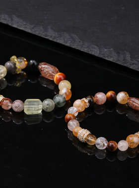 黑金超七随型女款简约招财转运珠