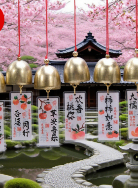 亚克力双面字牌大橘大利平安喜乐风铃diy喜庆节日配饰挂件家居装