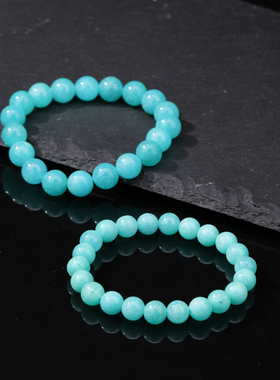 天然天河石素圈手串单圈轻奢时尚