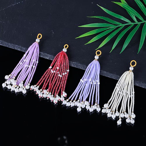 手工diy编绳流苏材料批发挂件装饰珍珠穗子吊坠饰品水晶链条配件 - 图2