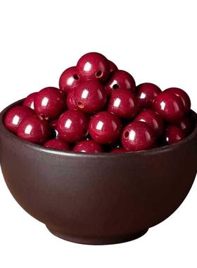 正品天然原矿朱砂散珠圆珠隔珠高含量帝砂原石手串手链diy配件