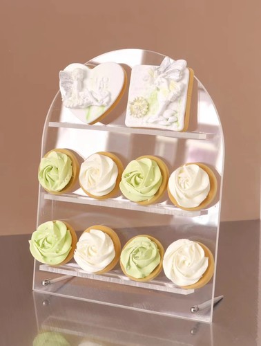 亚克力甜甜圈展示架饼干马卡龙摆台装饰架森系甜品台展示架 - 图3