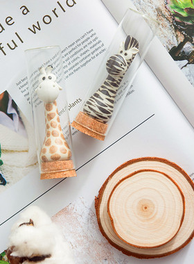 可爱长颈鹿斑马小摆件情侣礼物