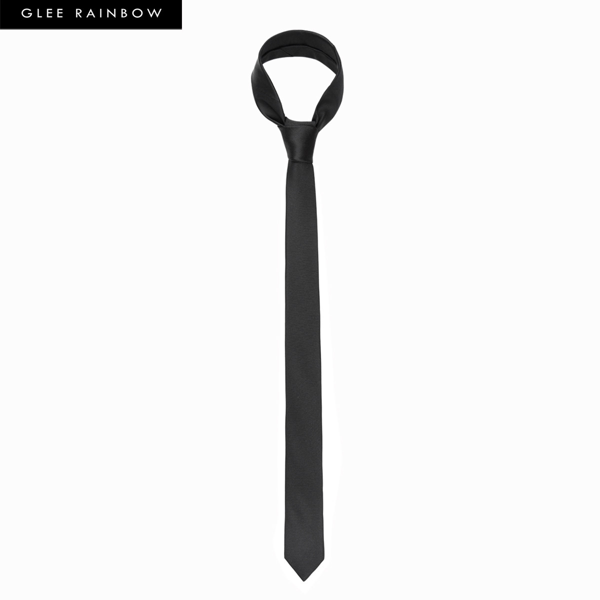 GLEE RAINBOW黑色真丝经典超细窄版百搭造型领带  无性别,淘宝优惠券,粉丝福利购,淘宝优惠卷